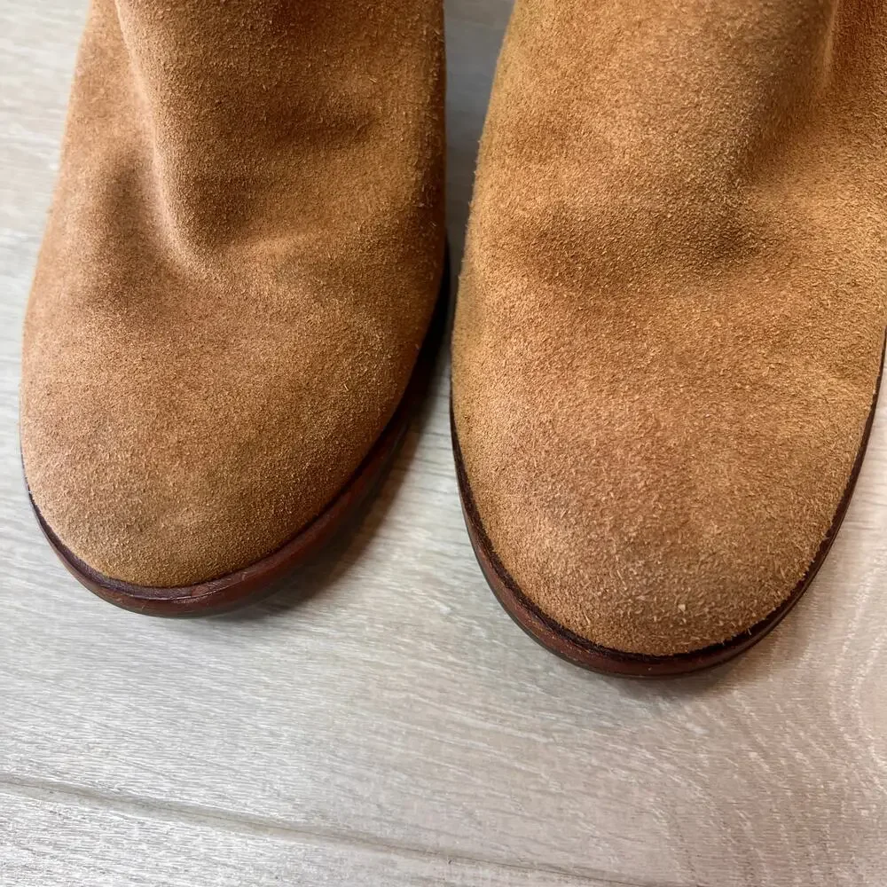 Kork-Ease Booties Womens Size 9M Brown Castanedo Suede Ankle Leather Block Heel